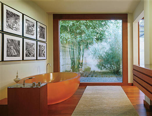 Colorado Photograph - Zen Bathroom With Orange Tub by Robert Reck