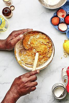 Baking Wall Art featuring the digital art Zucchini Bread Batter by Emma Fishman