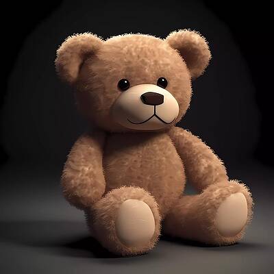 Whimsical Wall Art featuring the digital art 3D Render Of A Teddy Bear No 1 #1 by Andre Petrov