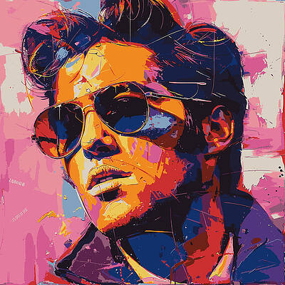 Wall Art featuring the digital art 80s Pop Art Icon #1 by Printed View