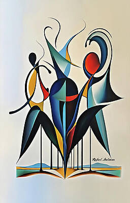 Wall Art featuring the ai art Abstract Harmony #1 by Rafael Salazar