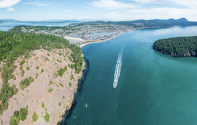 Aerial View of Coastal Town Wall Art