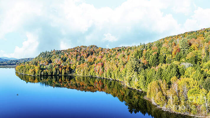 Water Wall Art featuring the photograph Aerial View Of Lake Eligo In Craftsbury, Vermont #1 by Eric Killorin