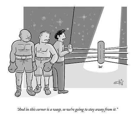Boxers Avoiding the Wasp Drawing
