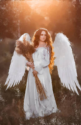 Painting - Angel In The Field #1 by Gary Arnold
