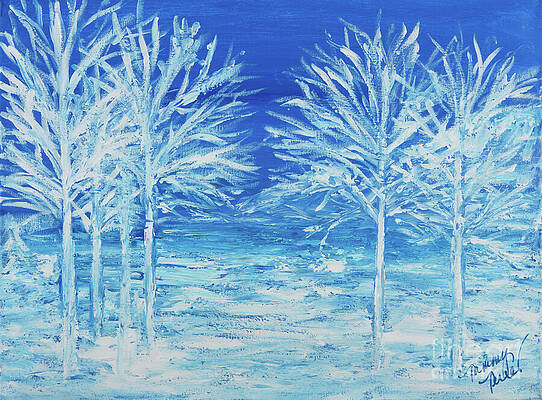 Tree Wall Art featuring the painting Arctic Blu by Tammy Terres - Dezigner Reflexions