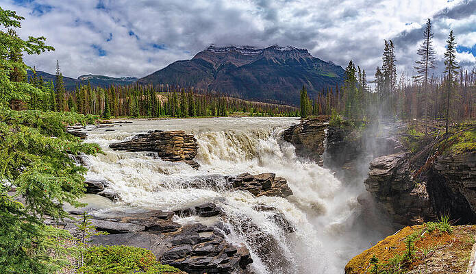 Photograph - Athabasca Falls Icefield Parkway Alberta Canada #1 by Tommy Farnsworth