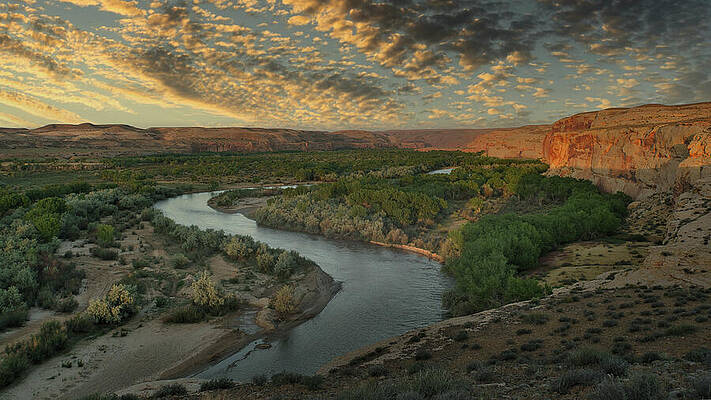 Landscape Photograph - August 2019 San Juan River Bend Sunrise #1 by Alain Zarinelli