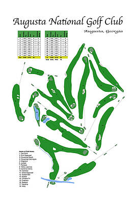 Golf Wall Art featuring the digital art Augusta National Golf Club #1 by Flop Shot Studio