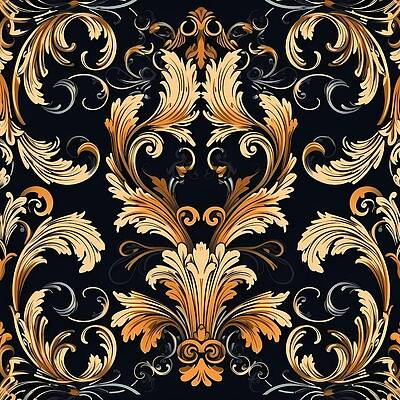 Artistic Digital Art - Baroque Pattern With Intricate Scrolls And Leaves No 2 #1 by Andre Petrov