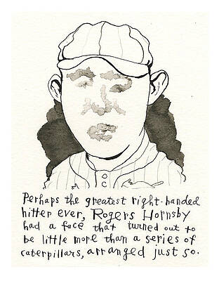 Bat Wall Art featuring the painting Baseball Scrapbook #2 by Barry Blitt