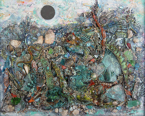 Colorful Wall Art featuring the mixed media Beneath The Sea  #1 by Susan Orosz