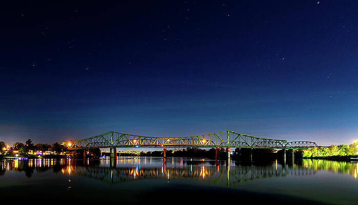 Wall Art featuring the photograph Bridge At Night #1 by Jonny D