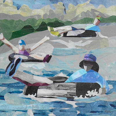 Adventurous Tubing Down the River Wall Art