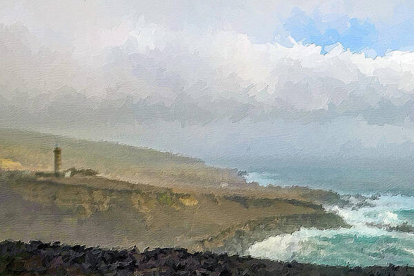 No People Photograph - Capelinhos In The Azores Oil Painting by John Twynam