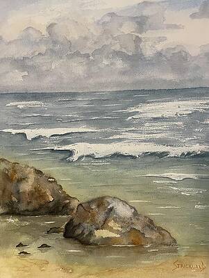 Sky Wall Art featuring the painting Caribbean Ocean #1 by Judy Strickland