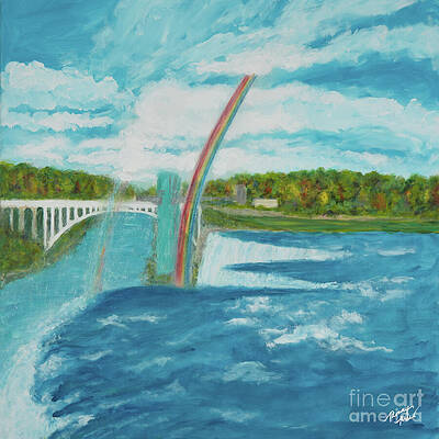 Landscape Painting - Cascade by Tammy Terres - Dezigner Reflexions