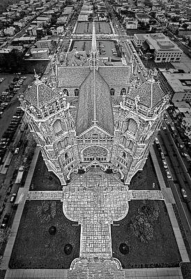 Wall Art featuring the photograph Cathedral Basilica Of Sacred Heart NJ BW #1 by Susan Candelario