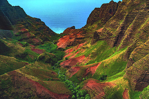 Paradise Photograph - Colored Canyon - Na Pali Coast, Kauai #1 by Abbie Warnock