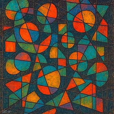 Colorful Geometric Shapes Wall Art