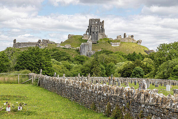 Wall Art featuring the photograph Corfe Castle  #2 by Shirley Mitchell