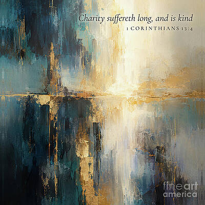 Wall Art featuring the painting 1 Corinthians 13 4 Square Christian Art, Love Is Kind by Mark Lawrence