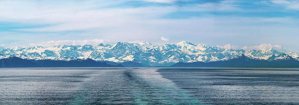 Wall Art featuring the photograph Cruise Boat Wake Leaving Prince William Sound And Valdez #1 by Steven Heap