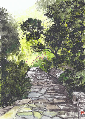 Wall Art featuring the painting Culpeper Community Garden  Islington London UK by Francisco Gutierrez