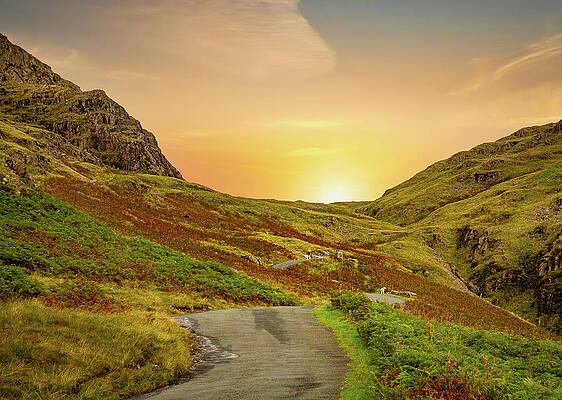 Beautiful Photograph - Cyclist Pushing Bike Over HardKnott Pass #1 by Steven Heap