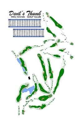 Golf Wall Art featuring the digital art Devil's Thumb Golf Club #1 by Flop Shot Studio