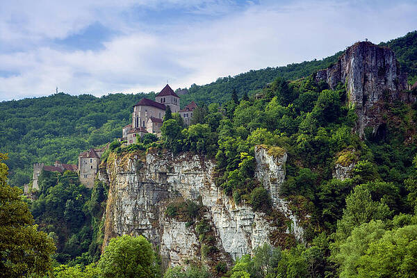 Scenic Photograph - Europe, France, St Cirq Lapopie, Historic Clifftop Village Touri #1 by Seeables Visual Arts