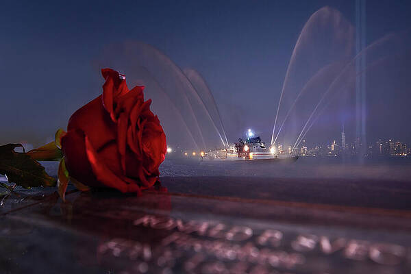 Wall Art featuring the photograph FDNY September 11 Tribute In Light  #1 by Susan Candelario
