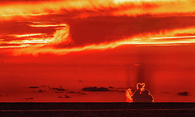 Mexico Wall Art featuring the photograph Fiery Sunset Mazatlan Mexico #1 by Tommy Farnsworth