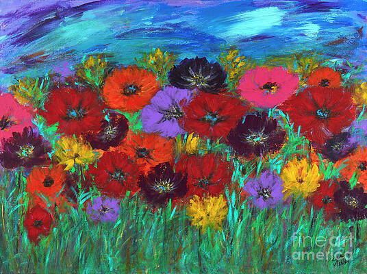 Flower Wall Art featuring the painting Flourish by Tammy Terres - Dezigner Reflexions