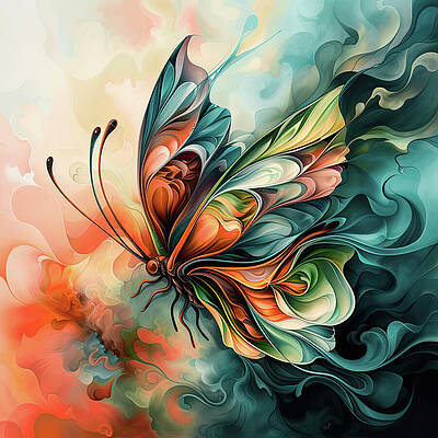 Digital Art - Flowing Butterfly 2 #2 by Gian Smith