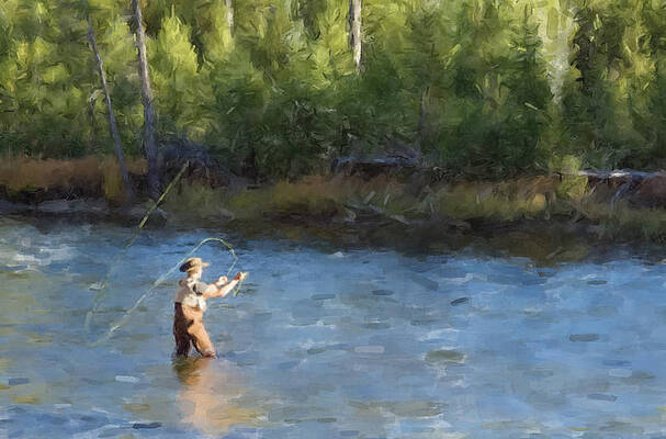 Painting - Fly Fishing #1 by Gary Arnold
