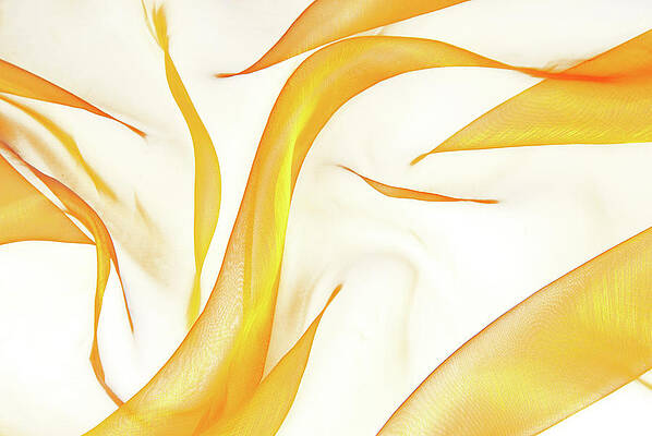 Clothing Photograph - Golden Abstract Background Fabric Organza Texture #1 by Severija Kirilovaite