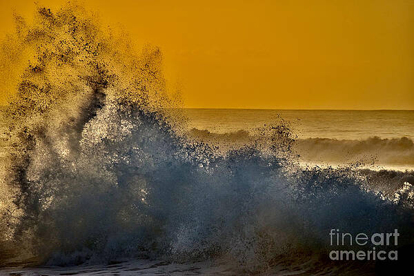 Wall Art featuring the photograph Golden Sea Spray Ke Iki Beach by Debra Banks