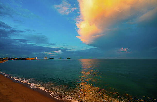 Sunrise Wall Art featuring the photograph Golden Sunrise Mazatlan Mexico #1 by Tommy Farnsworth
