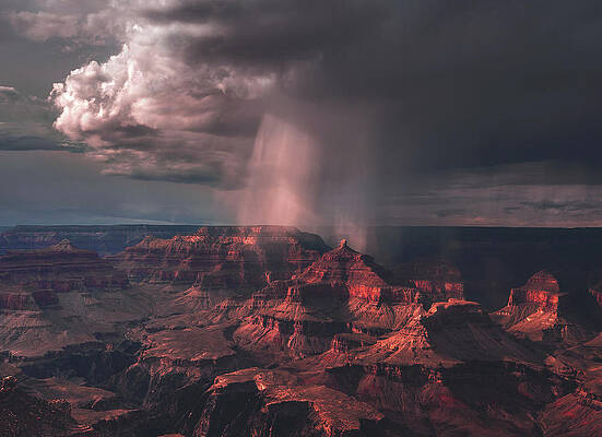 Wall Art featuring the photograph Grand Canyon Rainfall, Arizona #1 by Abbie Warnock