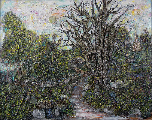 Colorful Wall Art featuring the mixed media Gulley Woods Of Old #1 by Susan Orosz