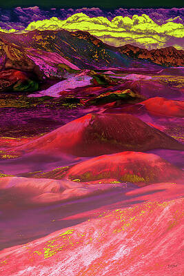 Colorful Wall Art featuring the digital art Haleakala' Crater #1 by Bruce Block