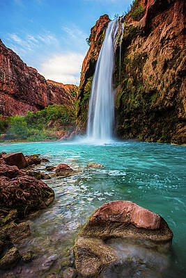 Wall Art featuring the photograph Havasu Waterfall #1 by Adam Mateo Fierro