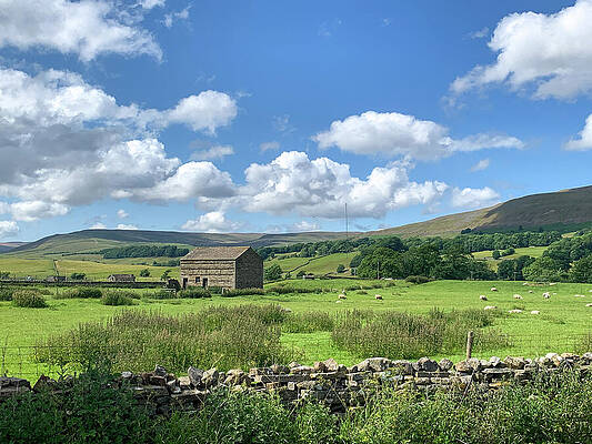 Idyllic Countryside Barn Under Blue Skies Photograph