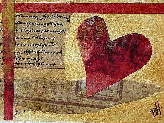 Collage Wall Art featuring the mixed media I Care About You #1 by Beth Hanson