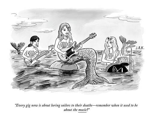 Sailor Wall Art featuring the drawing It Used To Be About The Music #1 by Jason Adam Katzenstein