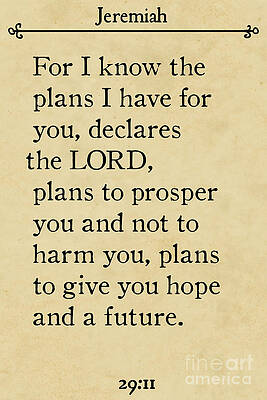 Hopeful Painting - Jeremiah 29 11 - Inspirational Quotes Wall Art Collection #1 by Mark Lawrence