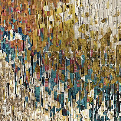 Wall Art featuring the painting 1 John 1 7 Bible Verse Wall Art, Walk In The Light by Mark Lawrence