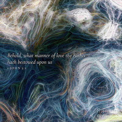 Wall Art featuring the painting 1 John 3 1 Bible Verse Wall Art, What Manner Of Love by Mark Lawrence