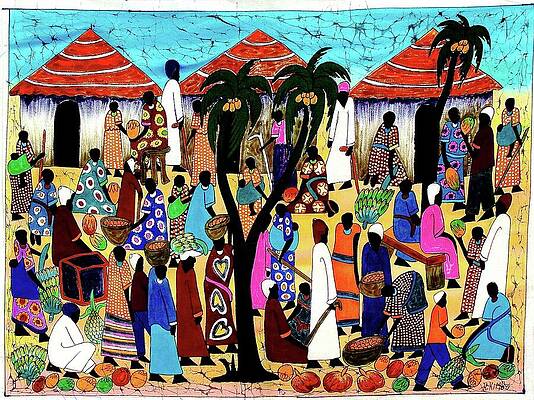 Vibrant Wall Art featuring the painting K-11 by Batiks